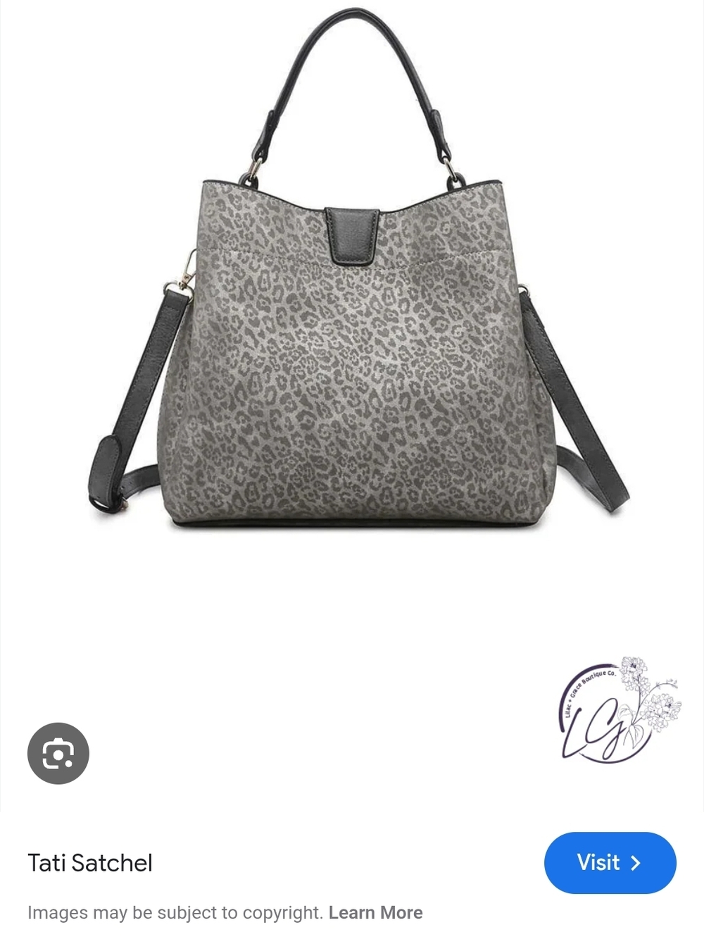 Tati Satchel Grey Leopard-Print Satchel